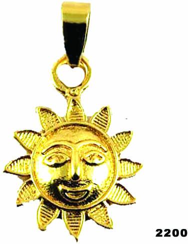 Brass micro gold plated sun pendant, Occasion : Part Wear