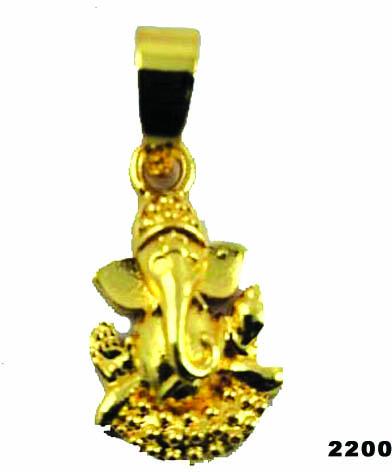 Brass micro gold plated vinayagar pendant, Occasion : Part Wear
