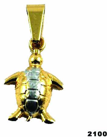 Regaliaz Polished allay Gold plated turtle pendant, Occasion : Part Wear