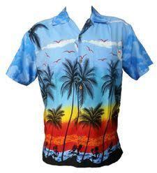 Simple Collar Polyester Aloha Beach Shirt, For Textiles, Technics : Machine Made