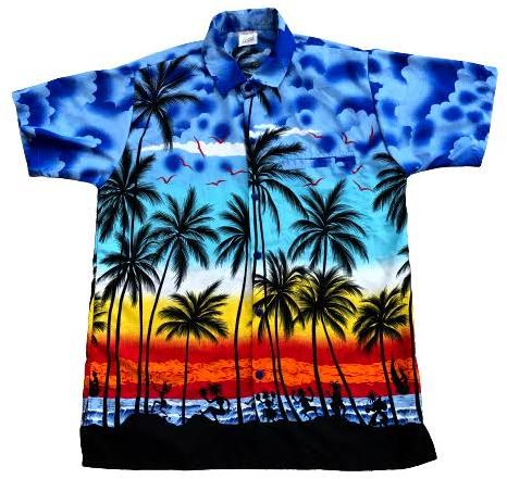 Printed Polyester beach shirts, Size : M, XL, XXL, XXXL