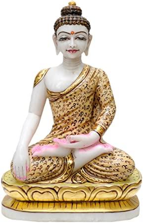 Marble Buddha Statue, for Worship, Temple, Color : Multi Color