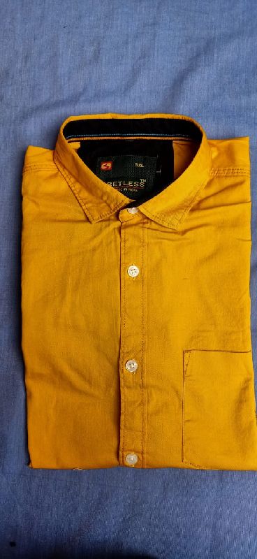 Collar Neck cotton plain shirts, for Textiles, Gender : Male