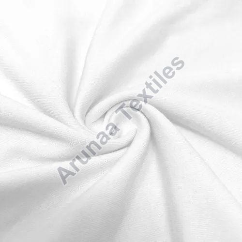 White Cotton Fabric, for Garments, Pattern : Plain
