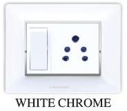 Atlas White Chrome Modular Plate, for Electrical Use, Feature : Easy To Fit, Good Quality, Optimum Finish