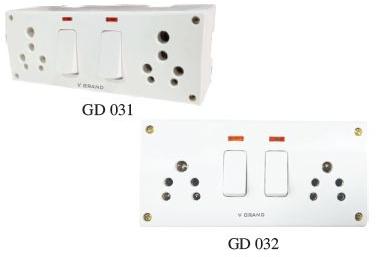 gd series 6 16a jupiter double combined socket