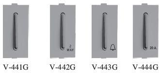 Silver Grey 10 & 20 Amp Capsule 1 Module Switch