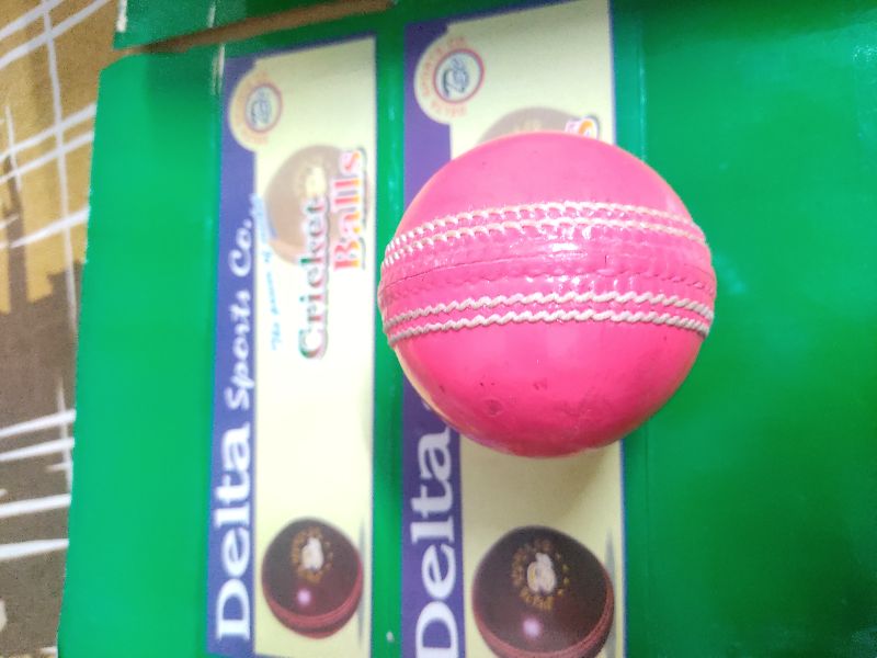 Pink leather ball, for Games, Shape : Round