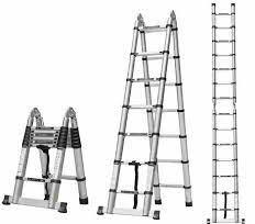 Aluminum Polished Aluminium Double Telescopic Ladder, for Construction, Industrial, Feature : Fine Finishing