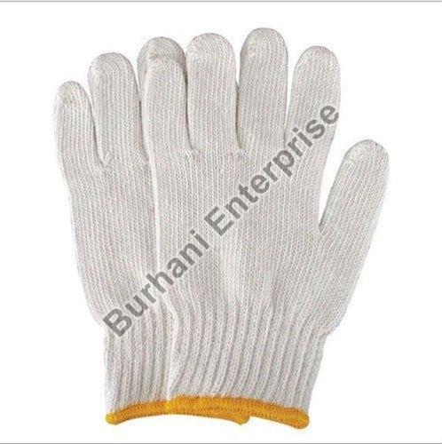 80gm Blue Cotton Knitted Hand Gloves, Size : Free