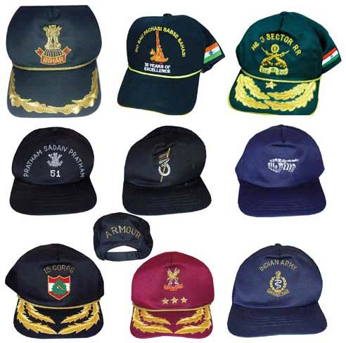 Indian army regt cap, Technics : Embroidery Work
