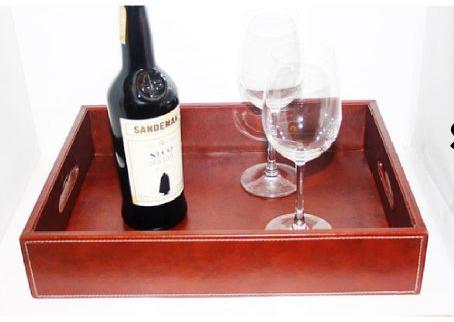 Rectangular Leather Serving Tray, for Surve Service, Size : Customised
