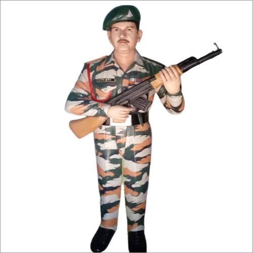 Polished Printed Army Man Marble Statue, Packaging Type : Thermocol Box, Carton Box