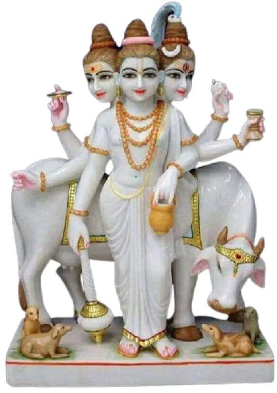 Polished Printed dattatreya marble statue, Packaging Type : Thermocol Box