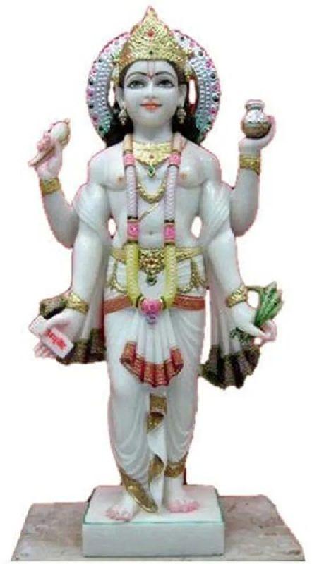 Polished Printed Dhanvantri Marble Statue, Packaging Type : Thermocol Box, Carton Box