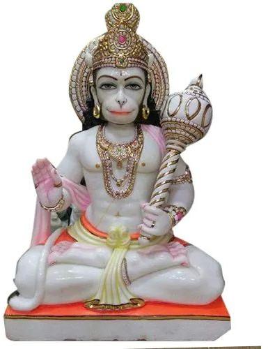 Hanuman Ji Marble Statue, for Office, Home, Feature : Perfect Shape, Complete Finishing, Best Quality