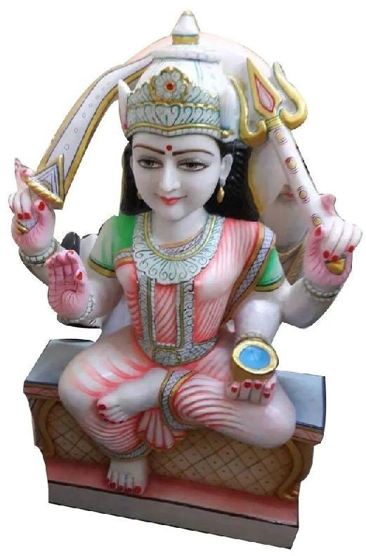 Polished Santoshi Mata Marble Statue, for Home, Temple, Packaging Type : Thermocol Box, Carton Box