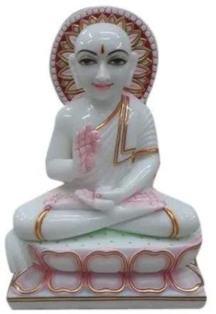 Polished Non Printed Shwetambar Jain Marble Statue, Packaging Type : Thermocol Box