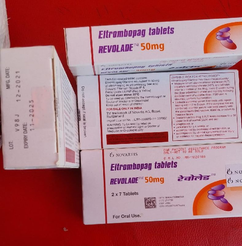 eltrombopag revolade 50 mg tablets, Packaging Size 1x7 K. K. Pharma