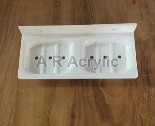 Rectangular Acrylic Double Soap Dish, for Home, Hotel Etc., Packaging Type : Box