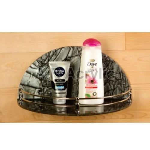 VAR Half Round B123 Acrylic Shampoo Shelf, for Bathroom, Size : 12x6 Inch