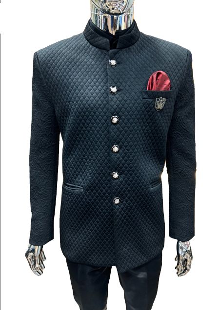 Stitched Black Quilted Jodhpuri Suit, Size : XXXL, XXL, XL, M, Feature ...