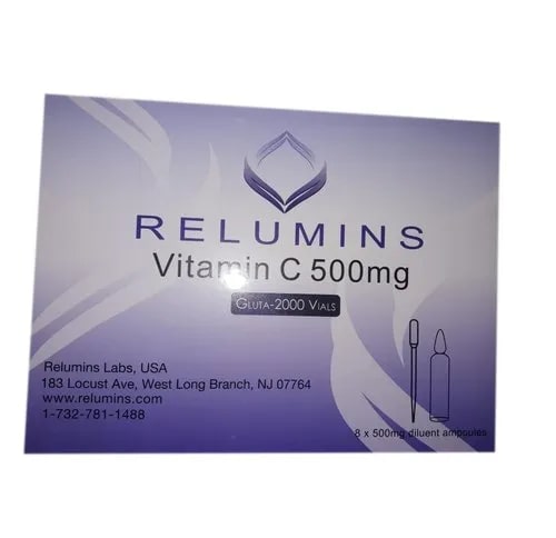 Relumins 500mg Vitamin C Injection, Packaging Type : Box