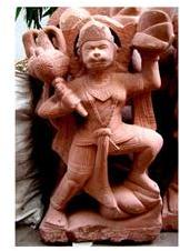 Red stone Hanuman Moorti