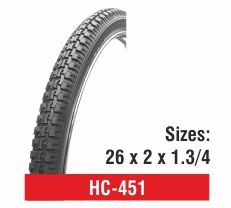 Rubber HC-451 Bicycle Tyres, Size : 26x2x1.3/4
