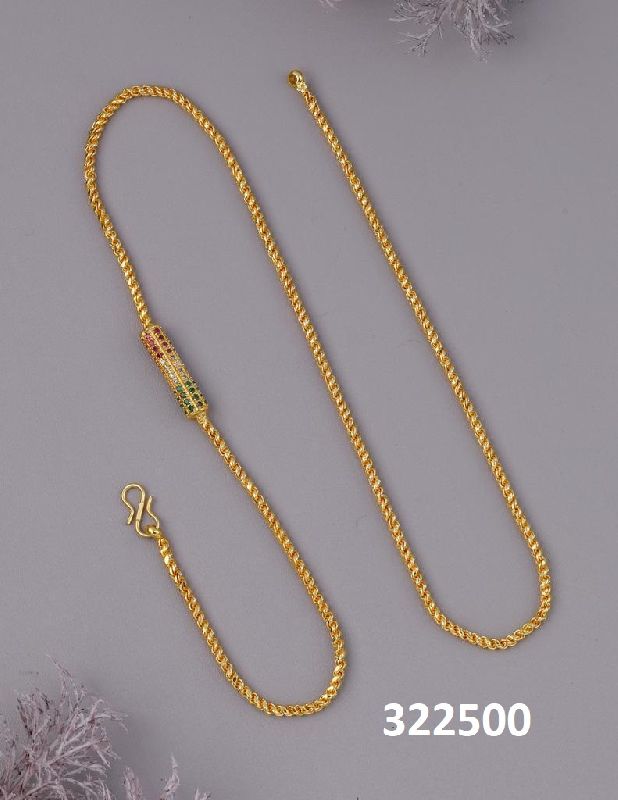 Gold plated plain mop chain, Gender : Female