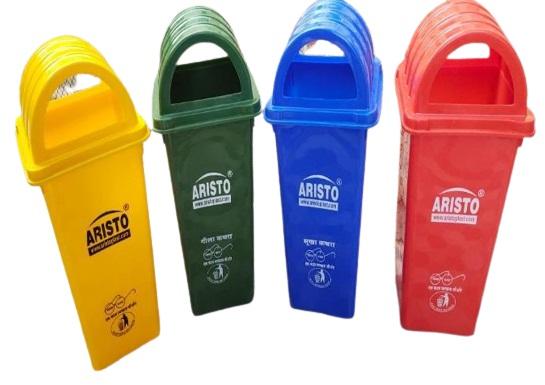 Aristo 80L Plastic Dustbin, Color : Green, Light Blue, Red, Yellow