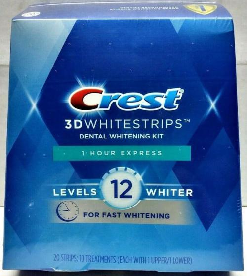 Crest 3D Whitestrips Whitening Kit 1 Hour Express 20 Strips