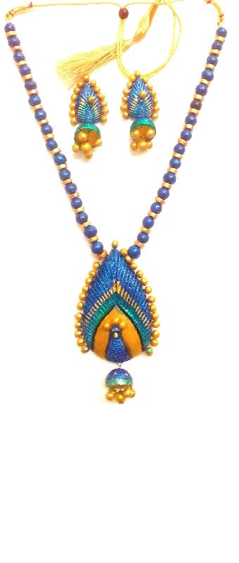 Polished handcrafted terracotta necklace set, Occasion : Party Wear