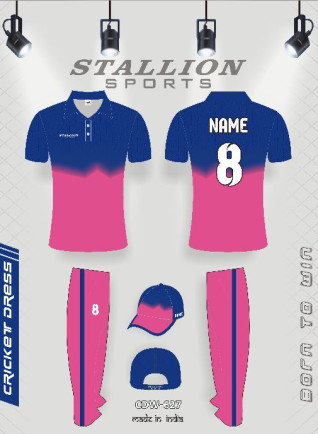 STALLION Polyester Collar sublimated cricket uniform, for Sports, Gender : Female, Male, Unisex