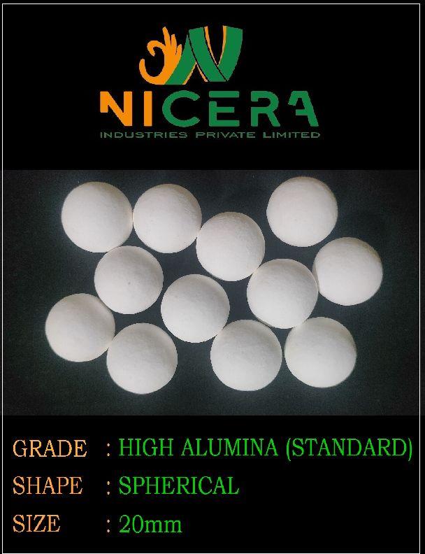 Round 20mm High Alumina Ceramic Media, for Industry, Color : White