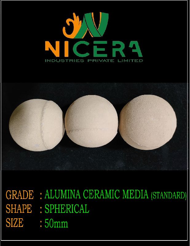 Round 50mm Alumina Ceramic Media, for Industry, Feature : Best Quality, Prefect Shape
