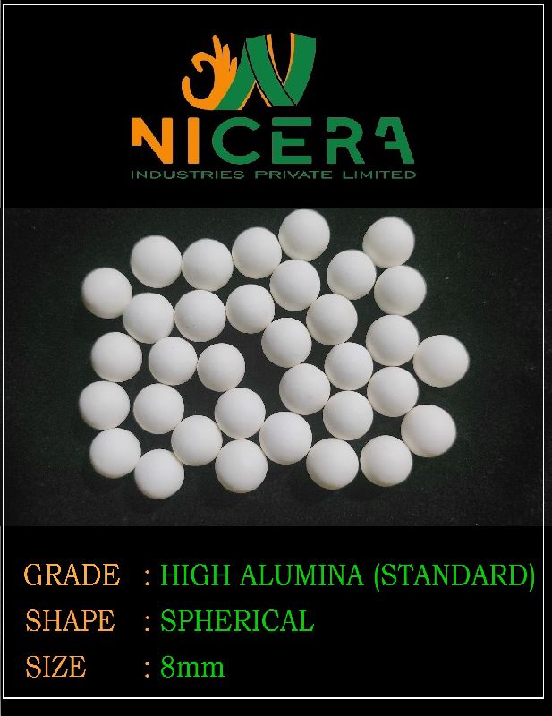 Round 8mm High Alumina Ceramic Media, for Industry, Feature : Best Quality, Prefect Shape