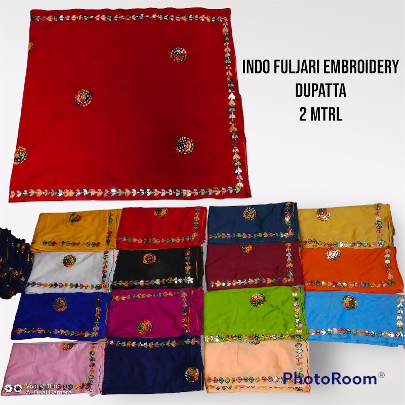 Polyester embroidered dupatta, Packaging Size : 10 Pieces Set