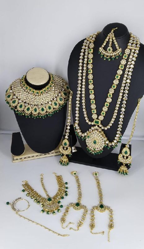 Swades Brass Gold Kundan Bridal Jewellery, Occasion : Wedding