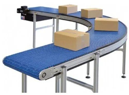 Polished Metal PVC Curved Belt Conveyor, Specialities : Vibration Free, Unbreakable, Scratch Proof