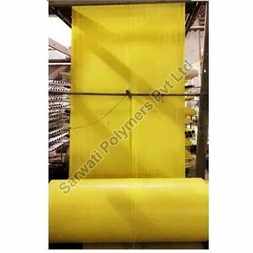 Sarwati Polymers Yellow HDPE Laminated Fabric, Pattern : Plain