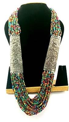 multi color double oxidized pendant beads mala