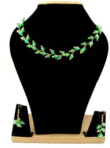 Beaded Necklace Set - Dark Green