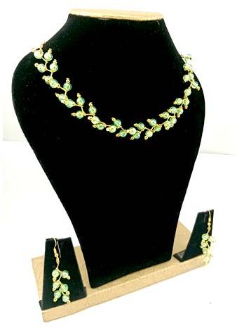 Beaded Necklace Set - Grass Green