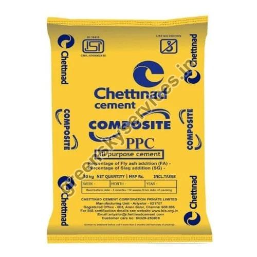 Chettinad PPC Grade Cement, For Construction Use, Form : Powder - Green ...