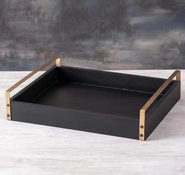 Black 29cm Wooden Trays, Packaging Type : Cotton box