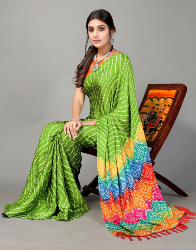 Bandhani Silk Saree, Saree Length : 5.30 Mtr - leemboodi fashion, Surat ...