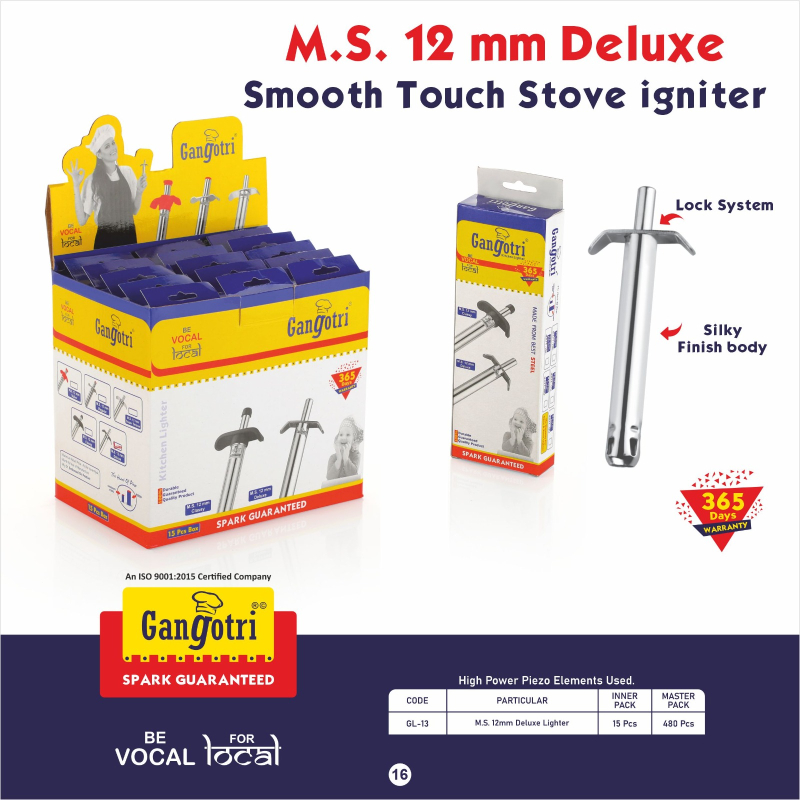 Silver ms 12mm deluxe kitchen gas lighter at Rs 26 / piece in Rajkot