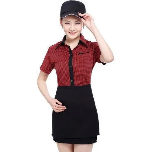 Women Catering Uniform, Size : S, Color : Red Black - Mondal ...