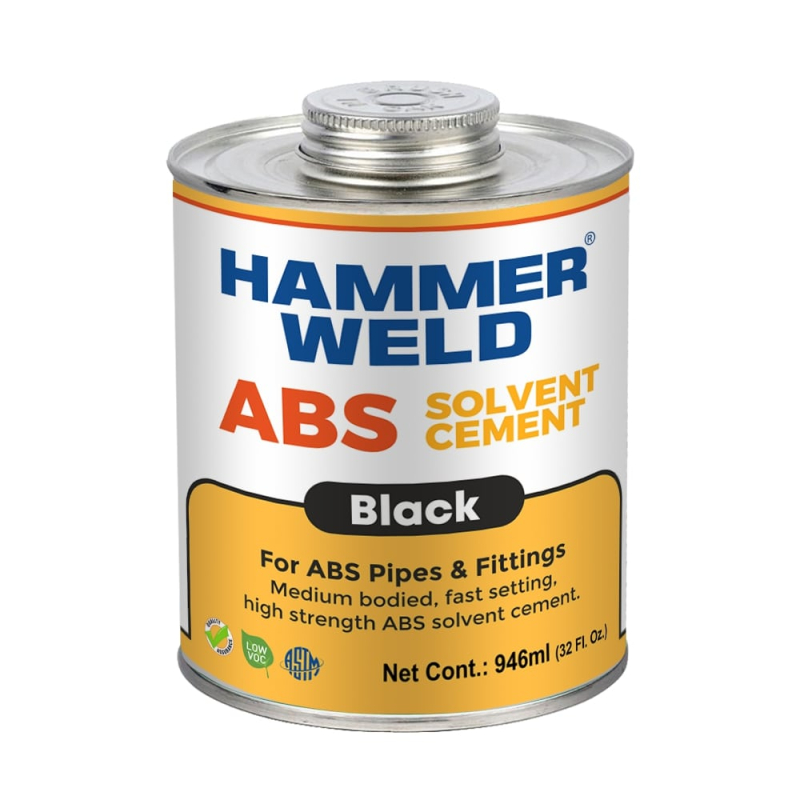 HammerWeld ABS Solvent Cement, Form Liquid, Color Black Kg